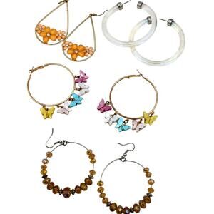 Four Pair Boho Earring Lot